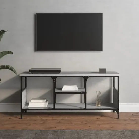 Hetty Small TV Stand with 2 Shelves - Grey Sonoma Oak image