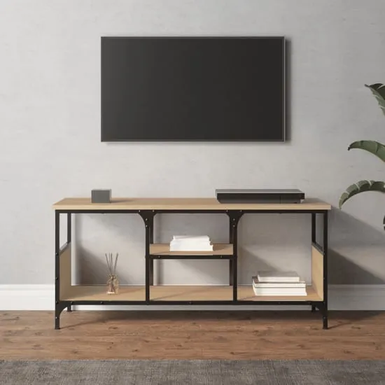 Hetty Small TV Stand with 2 Shelves - Sonoma Oak