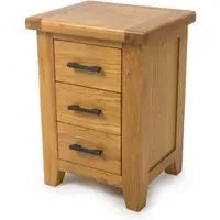 Hewitt 3-Drawer Bedside Cabinet - Rustic Oak