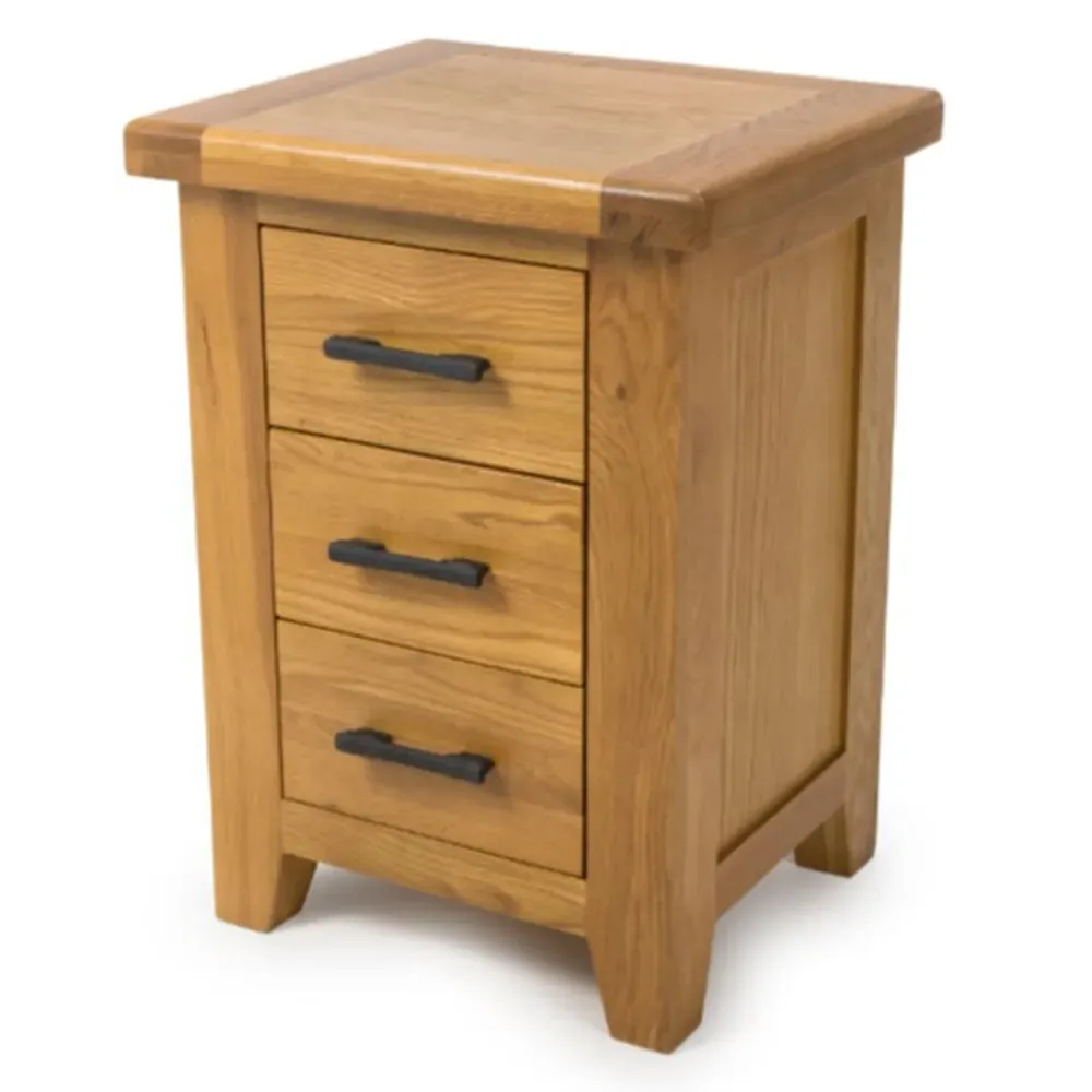 Hewitt 3-Drawer Bedside Cabinet - Rustic Oak image