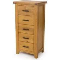Hewitt 5 Drawer Chest - Rustic Oak