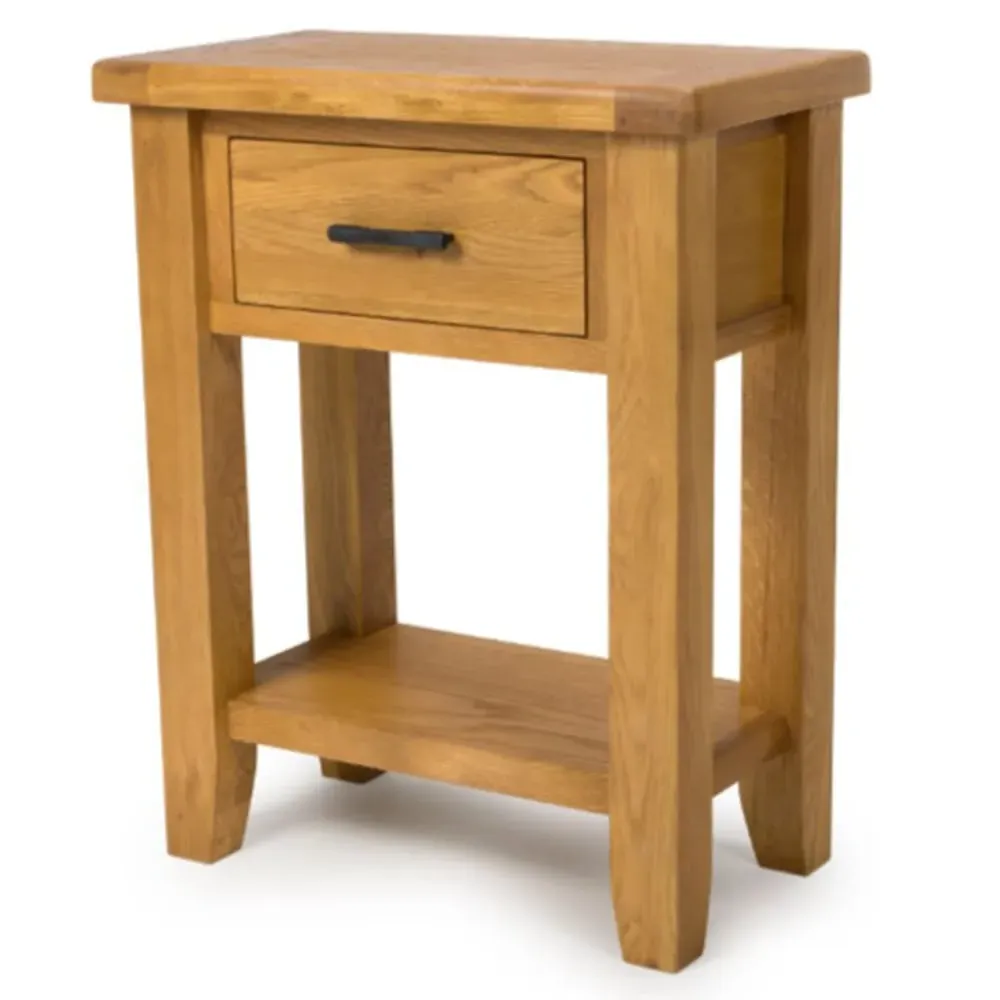 Hewitt Console Table with 1 Drawer - Rustic Oak image