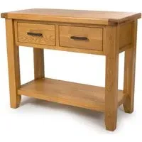 Hewitt Console Table with 2 Drawers - Rustic Oak