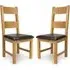 Hewitt Oak Dining Chairs with Leather Seat - Black, Oak