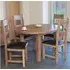 Hewitt Round Extendable Dining Set with 4 Chairs - Rustic Oak, Brown