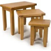 Hewitt Set of 3 Nesting Tables - Rustic Oak