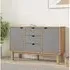 Hewitt Sideboard with 3 Drawers 2 Doors - Brown Grey, Pine Wood
