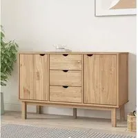 Hewitt Sideboard with 3 Drawers 2 Doors - Brown, Pine Wood