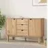 Hewitt Sideboard with 3 Drawers 2 Doors - Brown, Pine Wood