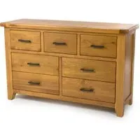 Hewitt Wide 7 Drawer Chest - Rustic Oak