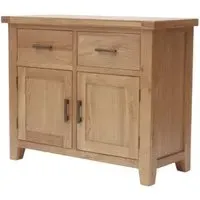 Hewitt Wooden Sideboard with 2 Doors 2 Drawers - Rustic Oak