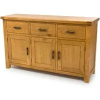 Hewitt Wooden Sideboard with 3 Doors 3 Drawers - Rustic Oak
