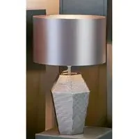 Hexagonal Smoked Glass Table Lamp - Grey