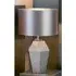 Hexagonal Smoked Glass Table Lamp - Grey
