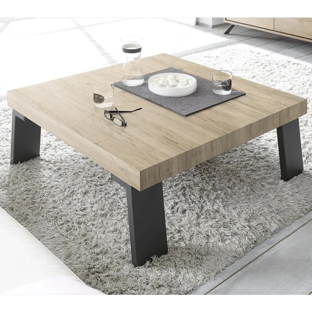 Heyford Coffee Table with Metal Legs - Sherwood Oak