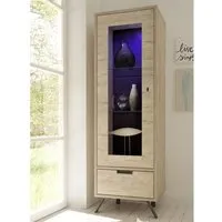 Heyford Display Cabinet with 1 Door and LED - Sherwood Oak