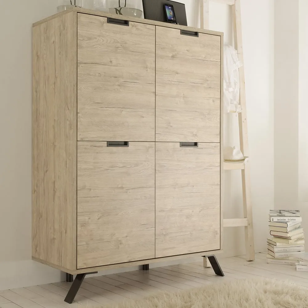 Heyford Highboard with 4 Doors - Sherwood Oak