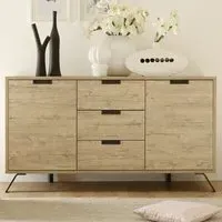 Heyford Wooden Sideboard 2 Doors 3 Drawers - Sherwood Oak