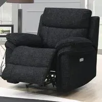 Hialeah 1-Seater Electric Recliner Sofa - Black, Fabric