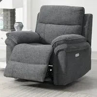 Hialeah 1-Seater Electric Recliner Sofa - Grey, Fabric