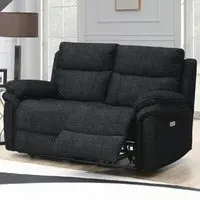 Hialeah 2-Seater Electric Recliner Sofa - Black, Fabric
