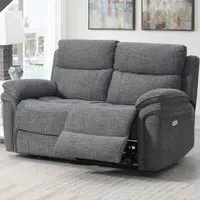 Hialeah 2-Seater Electric Recliner Sofa - Grey, Fabric