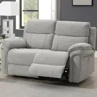 Hialeah 2-Seater Electric Recliner Sofa - Grey, Fabric