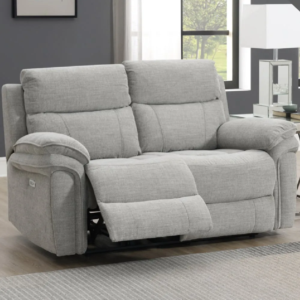 Hialeah 2-Seater Electric Recliner Sofa - Grey, Fabric
