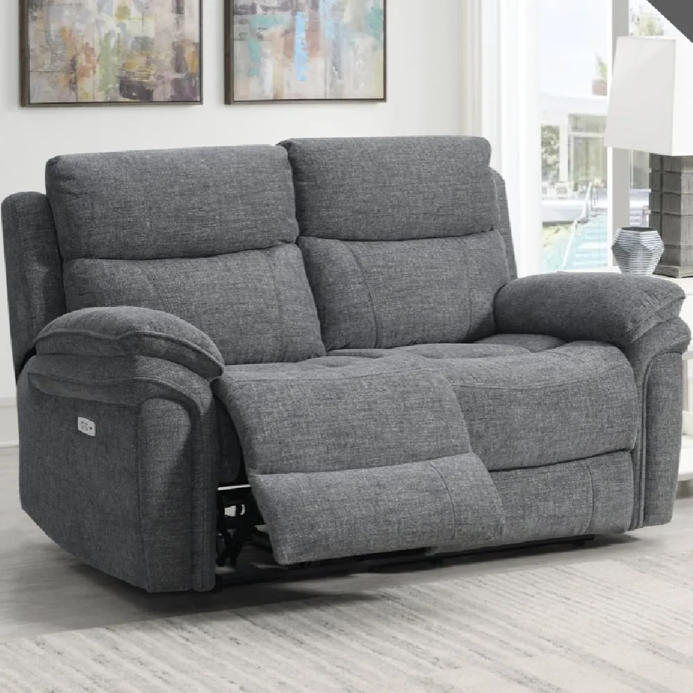 Hialeah 2-Seater Electric Recliner Sofa - Grey, Fabric