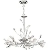 Hibiscus 5 Light Pendant Light - Chrome, Clear
