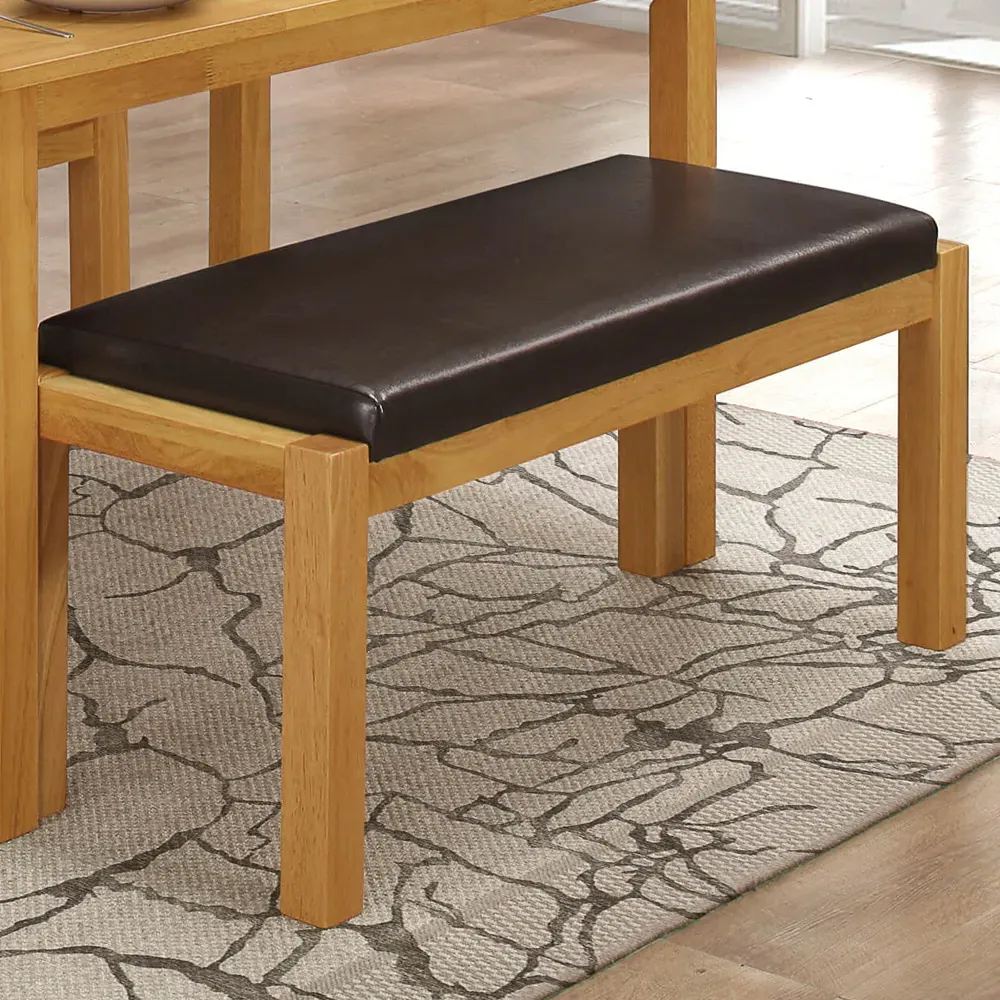 Hidalgo Dining Bench with Leather Seat - Natural Oak product