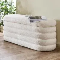 Hidalgo Fabric Storage Ottoman - Beige