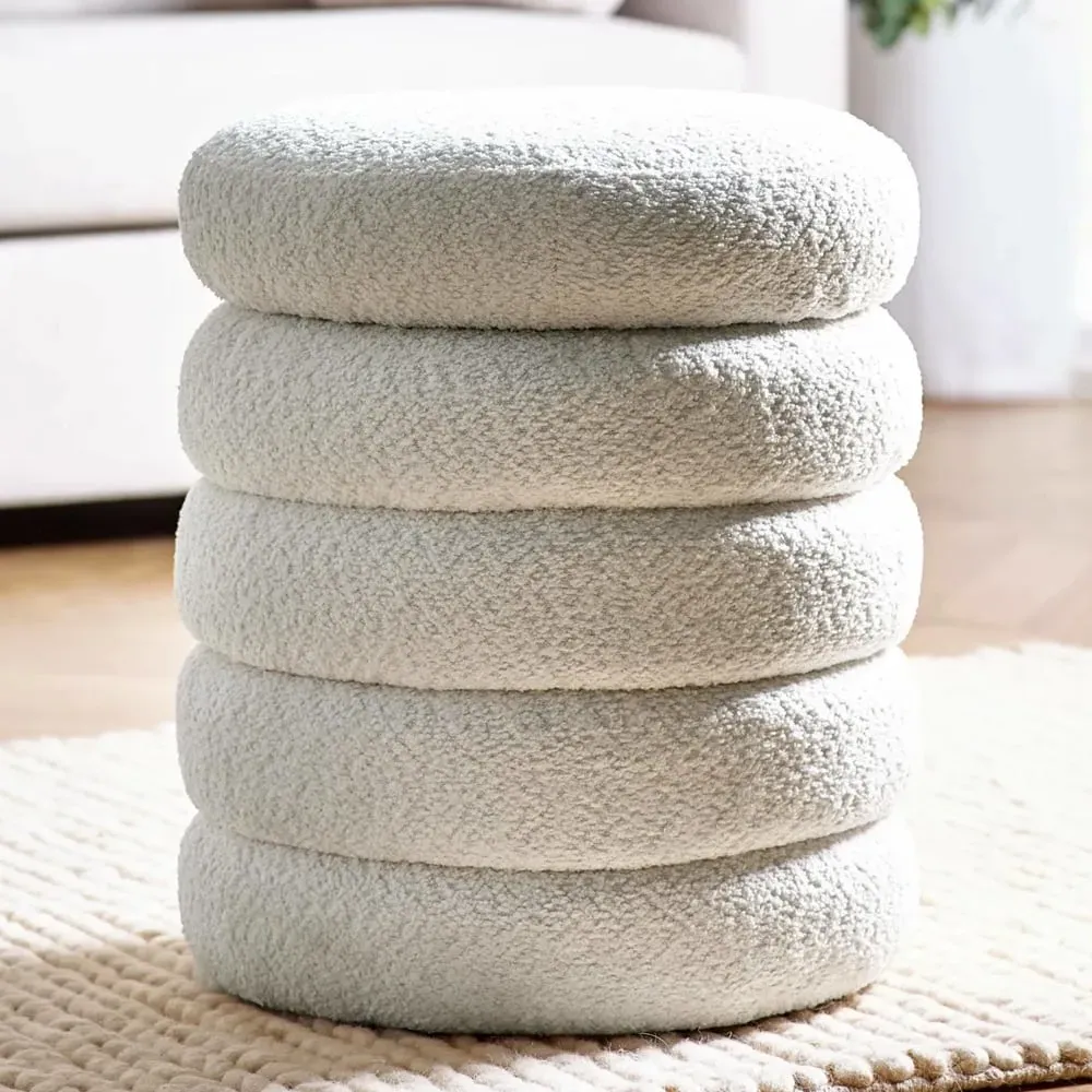 Hidalgo Fabric Storage Stool - Beige image