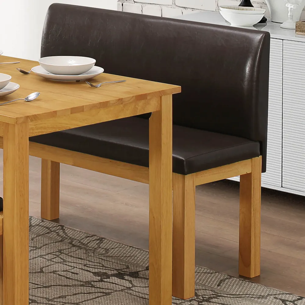 Hidalgo Leather Dining Bench - Natural Oak product