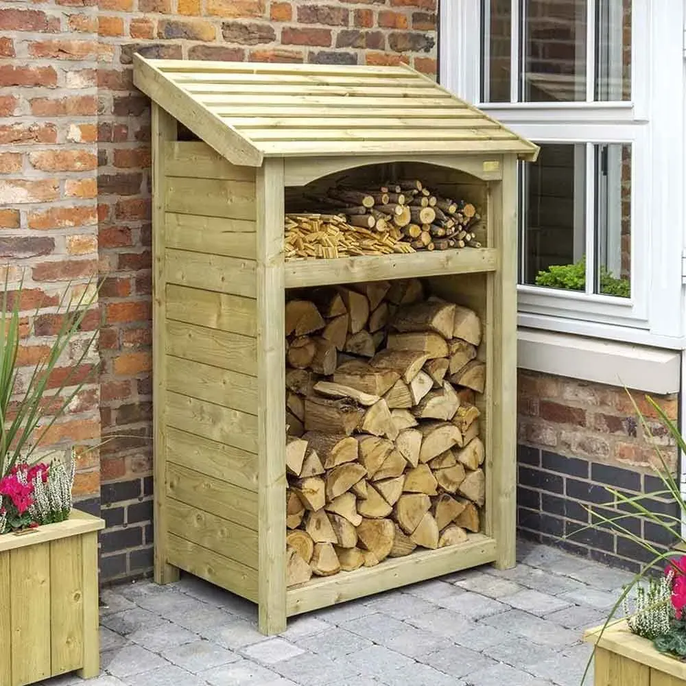 Hidalgo Single Garden Log Storage Shed - Natural Timber product