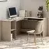 Hieu L-Shaped Computer Desk with Storage - Concrete Effect