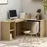 Hieu L-Shaped Computer Desk with Storage - Sonoma Oak