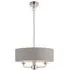 Highclere 3 Light Pendant Light - Charcoal, Bright Nickel