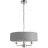 Highclere 3 Light Pendant Light - Charcoal, Fabric