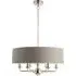 Highclere 6 Light Pendant Light - Charcoal, Bright Nickel