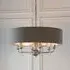Highclere 8 Light Pendant Light - Charcoal, Bright Nickel