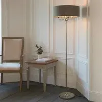 Highclere Floor Lamp - Charcoal, Linen