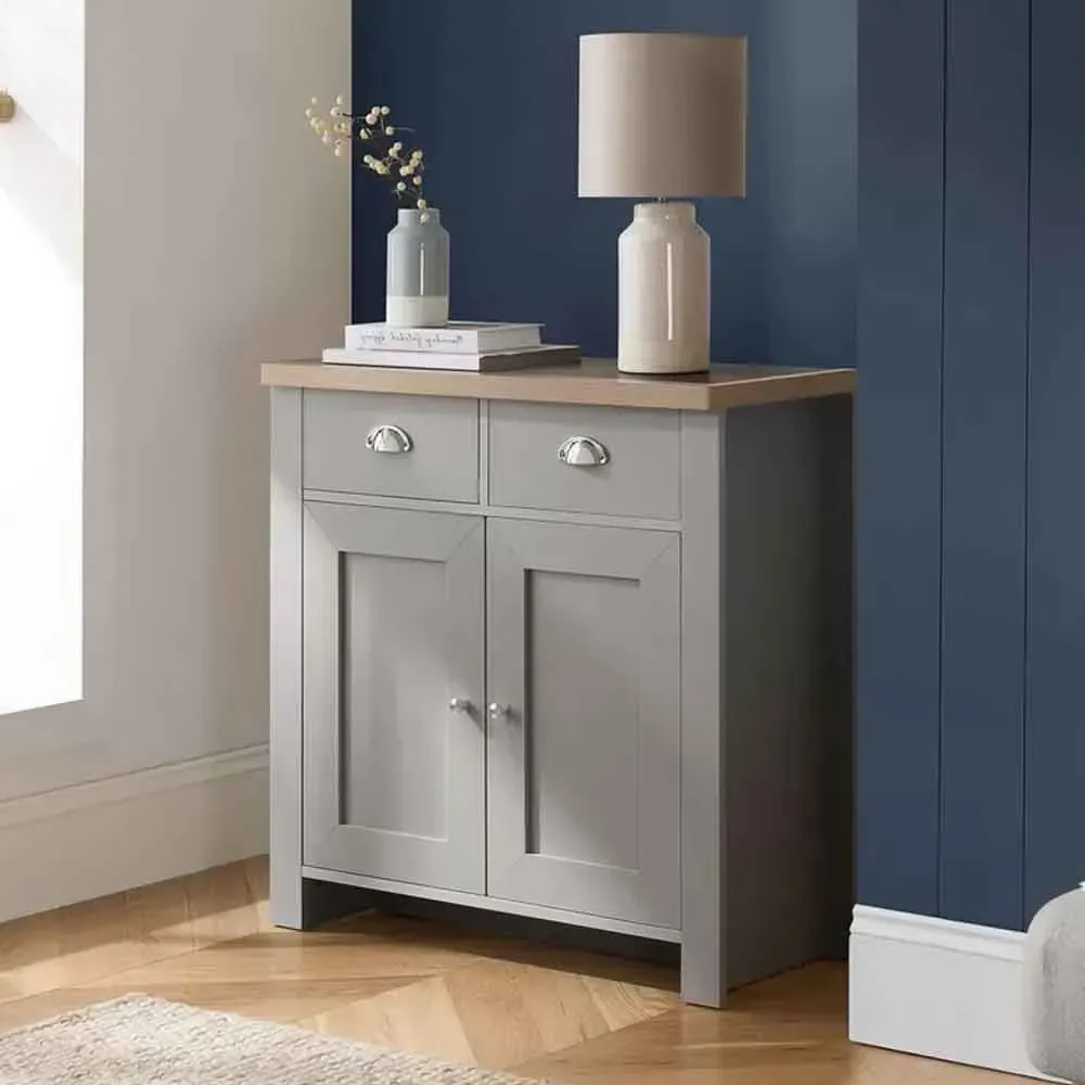 Highland 2-Door 2-Drawer Sideboard - Dark Grey, Oak product
