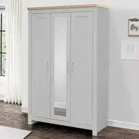 Highland 3-Door Wardrobe - Grey, Oak