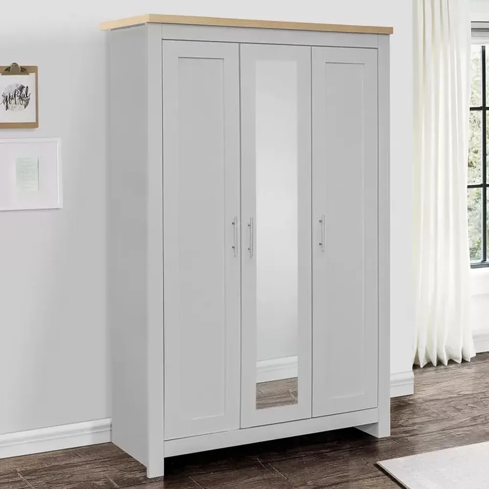 Highland 3-Door Wardrobe - Grey, Oak