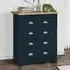 Highland 4 Drawer Chest - Navy Blue, Oak