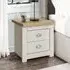 Highland Bedside Cabinet with 2 Drawers - Cream, Oak