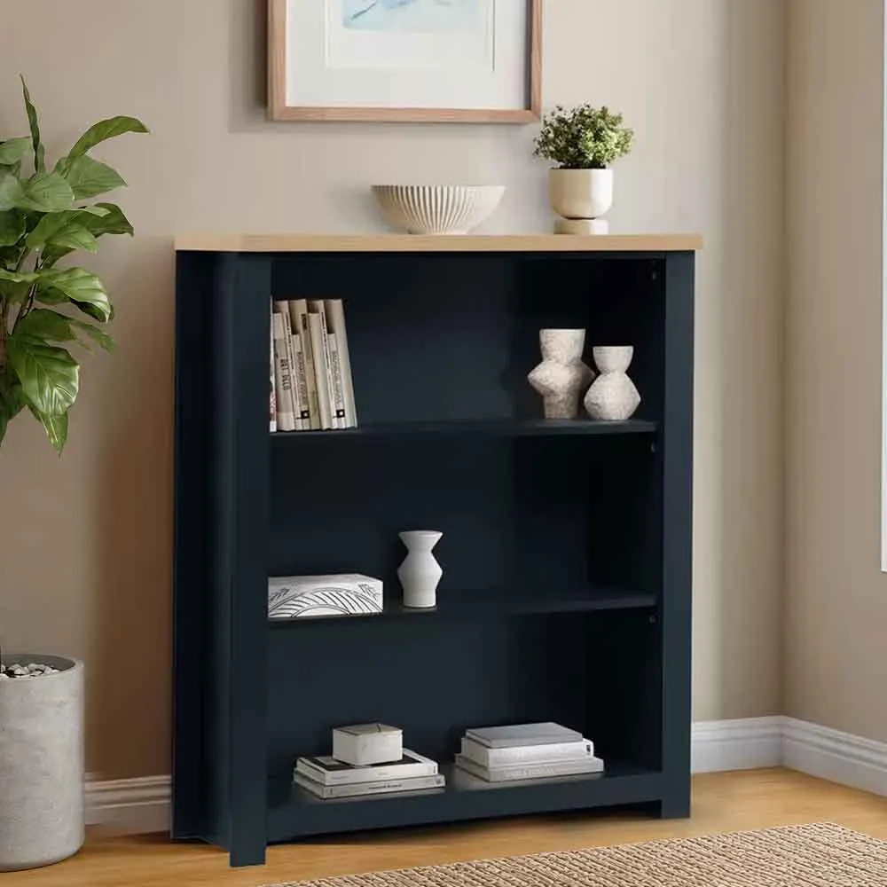 Highland Bookcase with 4 Shelves - Navy Blue, Oak product