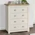 Highland Chest of 4 Drawers - Cream, Oak