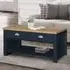 Highland Coffee Table with 2 Drawers - Blue, Oak
